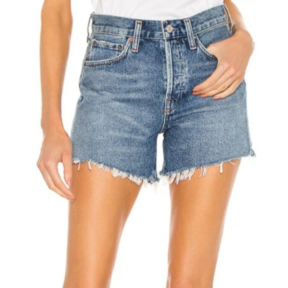 Agolde Classic Light Blue High-Rise Denim Jean Shorts